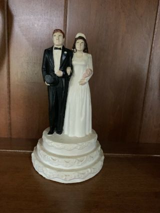 Vintage Coast Novelty Bride & Groom Wedding Cake Topper 1947