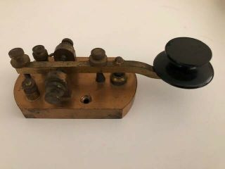 Antique Signal Electric Mfg Brass Morse Code Telegraph Key Ham Radio