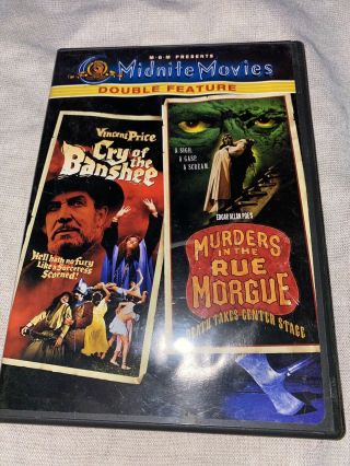 Cry Of The Banshee/murders In The Rue Morgue Midnight Movies Dvd 2003 Rare