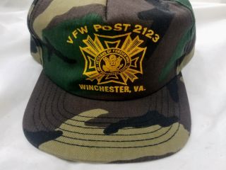 VTG VFW POST 2123 WINCHESTER VA CAMO HAT CAP VETERANS OF FOREIGN WARS RARE HTF 2