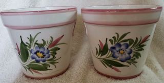 Gorgeous Hand Painted Flower Pots Made By Rccl In Portugal,  Rare