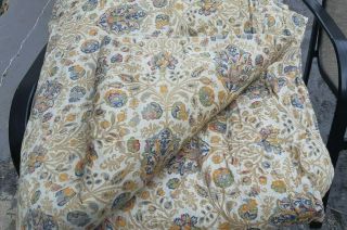 Ralph Lauren Marrakesh Cotton Floral Paisley King Comforter Blanket Beige Rare