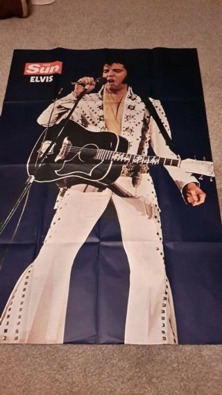 Elvis Las Vegas Mega Rare Vintage 1977 The Sun Newspaper Poster
