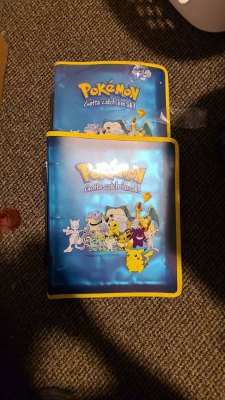 2 X 1999 Rare Vintage Pokemon Card Toy Site 3 - Ring Zipper Binder With Handle