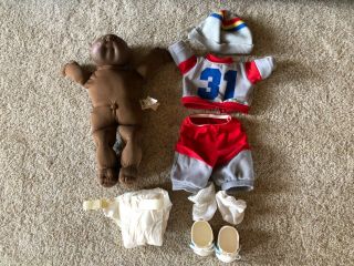 Vintage Cabbage Patch Kids 16 Inch Bald African American Black Baby Boy Doll