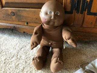 VINTAGE CABBAGE PATCH KIDS 16 INCH BALD AFRICAN AMERICAN BLACK BABY BOY DOLL 2