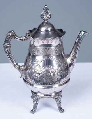 Vintage Simpson Hall Miller & Co Silverplate Tea Pot 1899 Hight 11.  5 