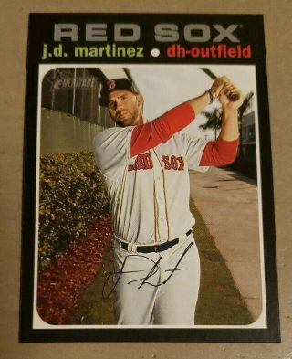 Jd Martinez Boston Red Sox 2020 Topps Heritage 423 Rare Silver Variation Sp