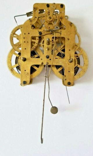 Antique Seth Thomas Brass Key Wind 5 7/8 1/2 Clock Movement