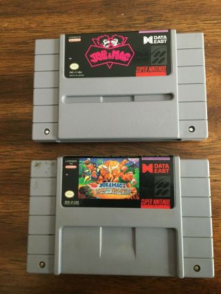 Joe & Mac 1 And 2 Lost In The Tropics Nintendo Authentic And Rare Snes