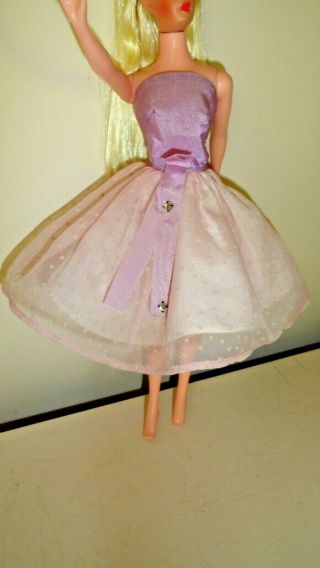 Vintage Barbie Clone Doll Sheer Satin Polka Dot Swiss Party Dress No Doll Wow