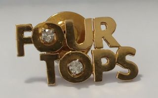 The Four Tops Rare Gold & Diamond Promo Pin Brooch Badge Motown Soul