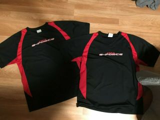 E - Force Racquetball Shirts Euc Black & Red Mens Xl V - Neck & Crew Rare
