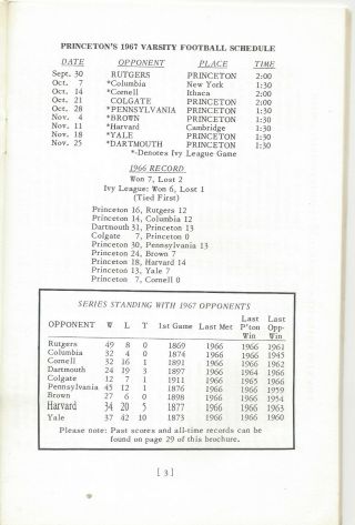 Rare 1967 Princeton Tigers Ivy League NCAA College Football Media Guide 2
