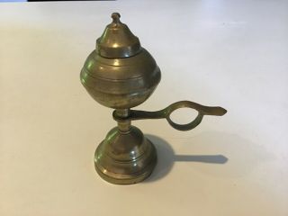 Antique Whale Oil Lamp Brass Primitive