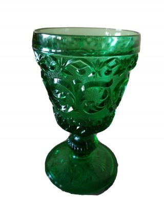 Rare Emerald Green Depression Glass Precut Small Tumbler Or Cup Or Vase.