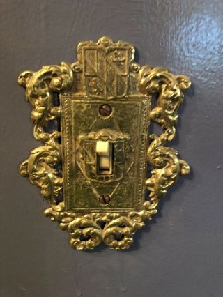 Virginia Metalcrafters 24 - 17 Brass Ornamental Single Light Switch Plate Cover