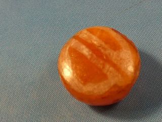 Ancient Pyu - Kushan Etched Agate Carnelian Rare 4 Eye Tabular Bead 7.  6 By 3.  9 Mm