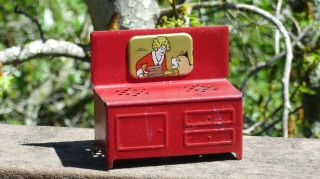 Antique Toy Stove Oven Little Orphan Annie W/ Dog Sandy Louis Marx Vintage 1930s