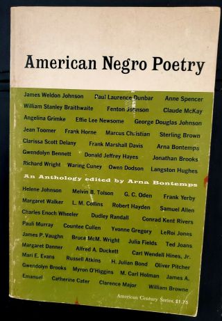 Rare Black Americana Negro Poetry 52 Famed Poets 171 Poems Arna Bontemps 1964