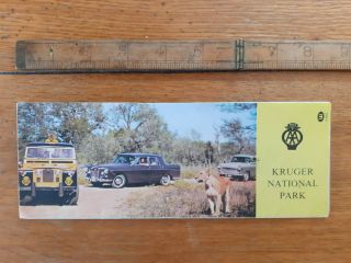 Vintage Aa Rsa Kruger National Park Map Brochure South Africa Landrover