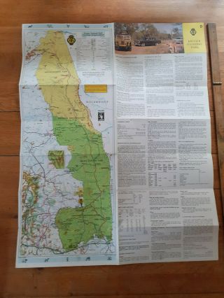 Vintage AA RSA Kruger National Park map brochure South Africa Landrover 2