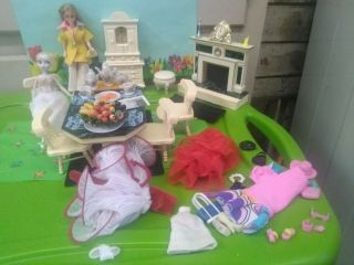 Vintage Dawn Doll Dinning Room And Accessories.