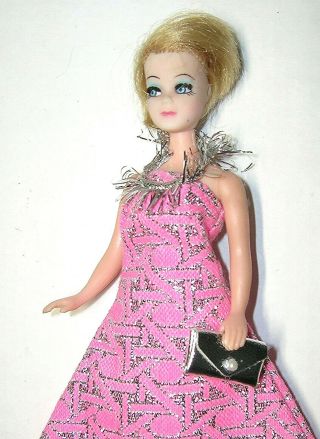 Vintage Dawn Doll Jessica W/ Silver Starlight Dress 719 Outfit Topper Fashion