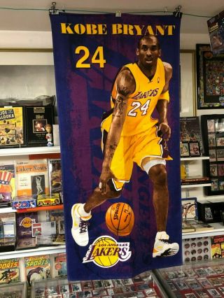 Kobe Bryant 24 Los Angeles Lakers Xl Beach Towel 30 " X 60 " Rare