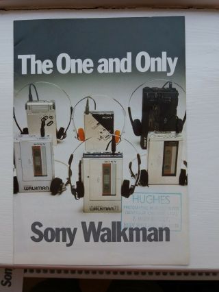 Sony Walkman Vintage Sales Brochure.  Wm7 Wm4 Wmf1 Wm7 Wmd6 Wmf2 Wmr2.  Very Rare