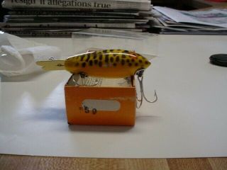 Vintage Wood Bomber Lure Model 559 In Correct Box Yellow Coachdog