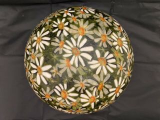 Vintage 1960s Retro Mid - Century Modern Fiberglass Daisy Floral Salad Bowl