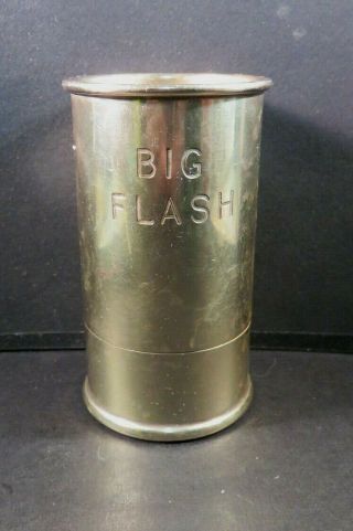 Vintage Antique P H V & Co Solid Brass 2oz Jigger Big Flash 3 " Shell Case Motif