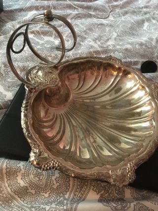 Antique/vintage Silver Plated Serving Shell Dish.