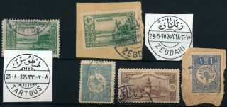 Syria - Tartous & Zebdani,  Rare Ottoman Postmarks On Diff.  Stamps.  Z475