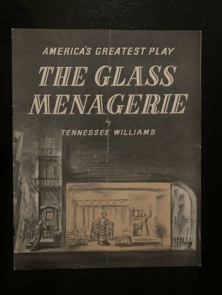 1947 The Glass Menagerie Program Tennessee Williams Rare Antique