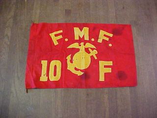 Rare Orig Ww2 Flag " Usmc " Fleet Marine Force " 10 F " United States Marine Corps