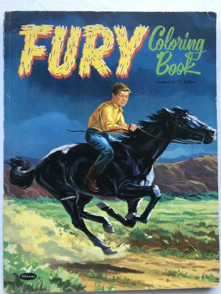 Rare Vintage 1958 Fury Coloring Book Whitman Collectible Tv Television Series