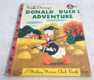 Rare Old Vintage Little Golden Book Walt Disney Donald Duck 