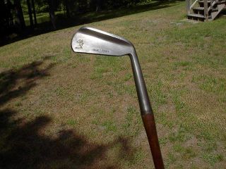 Columbia By Burke - Antique Vintage Old Wood Hickory Shafted Golf Mid - Iron 4