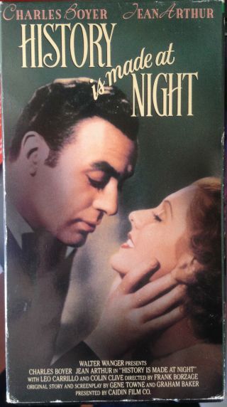 History Is Made At Night (vhs) Rare 1937 Comedy Stars Charles Boyer - Jean Arthur