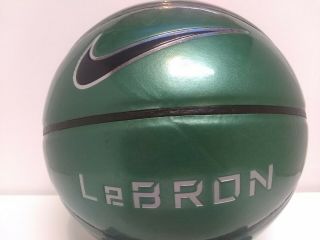 Lebron James Extremely Rare Green And White Nike Basketball Size 7