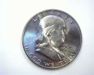 1960 - D Franklin Silver 50 Cents Gem,  Uncirculated Fbl Rare This