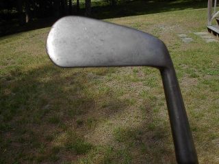 Spalding Smooth Face Antique Vintage Wood Hickory Shafted Golf Iron