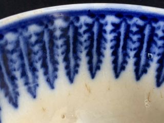 Antique Societe Ceramique Maestricht Holland Flow Blue Stick Spatter Rice Bowl 3