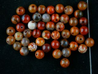 47pics Good Quality Rare Tibetan Natural Agate Dzi Round Beads S116