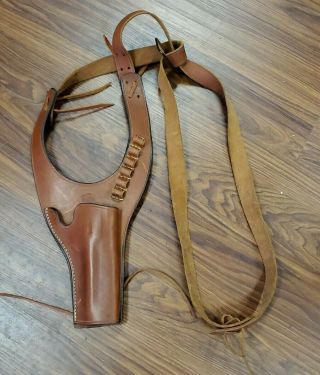 Rare Vintage T.  Christensen Leather Shoulder Holster For S&w.  44 Double Action