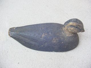 Vintage Duck Decoy Cork Body Hand Carved Wooden Head Drake Black Duck