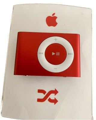 Apple Ipod Shuffle 2nd Gen.  Rare Special Edition Red 2gb W/charging Station