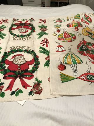 Vintage Linen Christmas Tea Towels